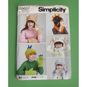 Simplicity 9657 Easy Sew Child's Hat Mittens & Scarves Pattern | Uncut | S M L